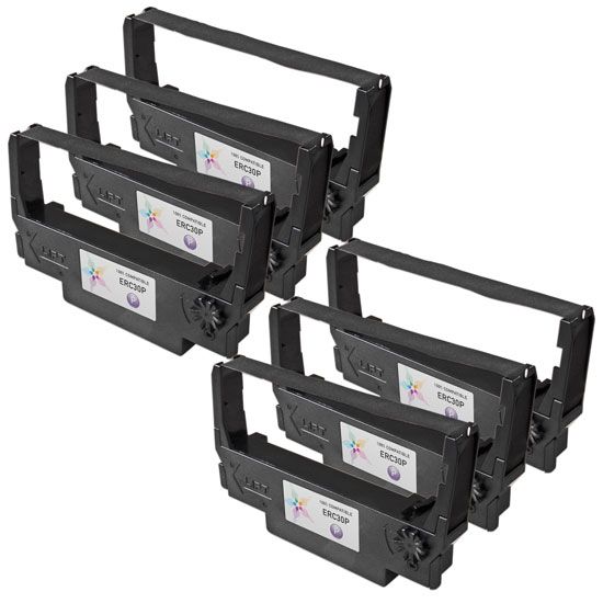 Epson ERC-30P 6 Pack Replacement POS Ribbon Cassettes, Purple