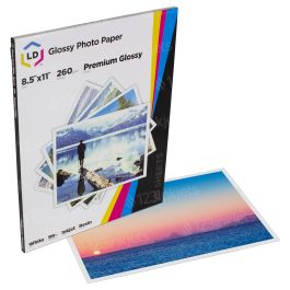 LD Glossy Inkjet Photo Paper, Resin Coated, 8.5x11, 20 pack - 123inkjets