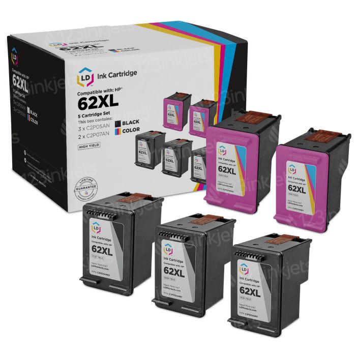 Ankink Remanufactured Ink Cartridge Replacement for HP 62XL HP62 62 XL Ink  Black Color 2-Pack for 5540 5542 5545 5640 5642 5660 5664 5665 7640 7645